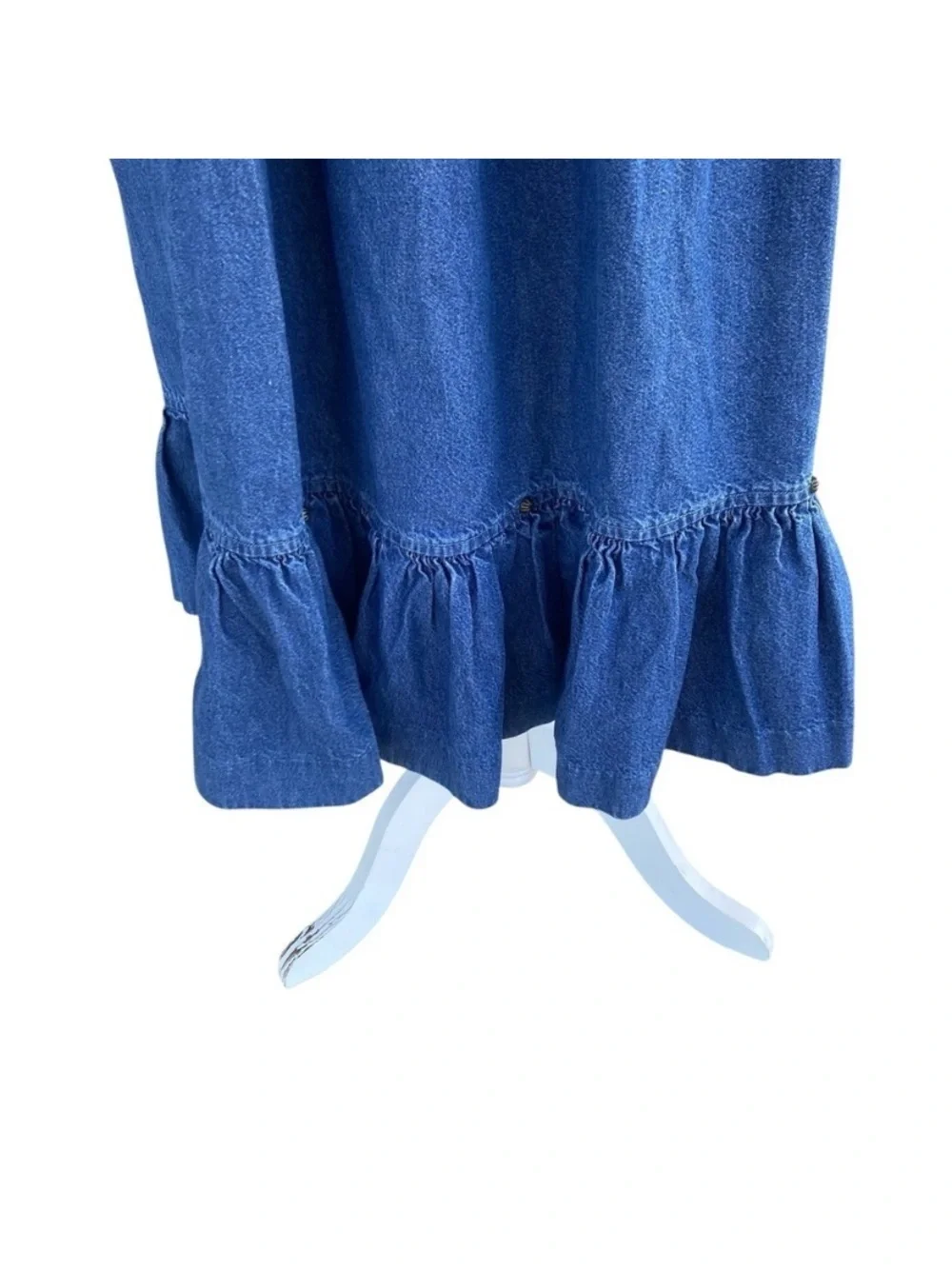 River Ridge Trading Company Long Denim Maxi Skirt Western Boho Vintage